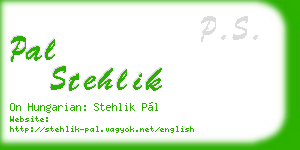 pal stehlik business card